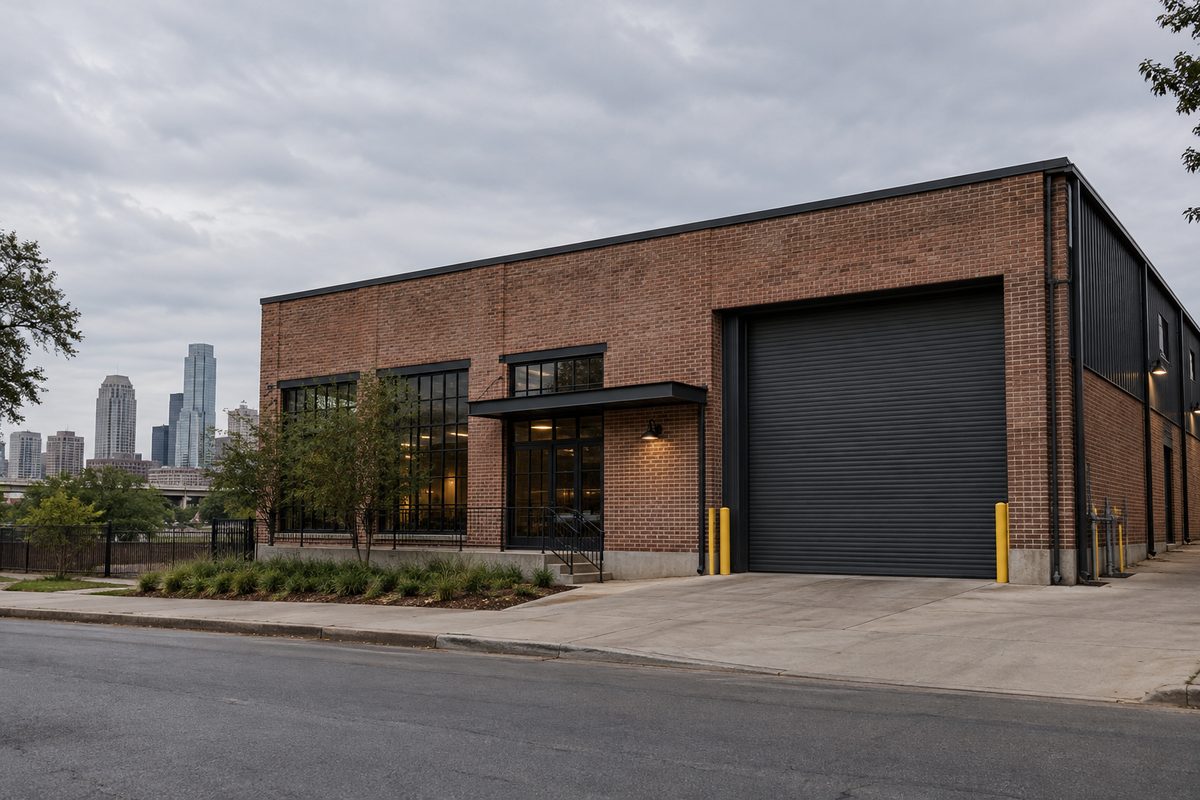 Bavrento facility exterior and dispatch bay at 1301 Barton Springs Road Austin Texas